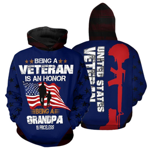 US Veteran Grandpa Hoodie Being A Veteran Being A Grandpa Hoodie Men Women  Friday89