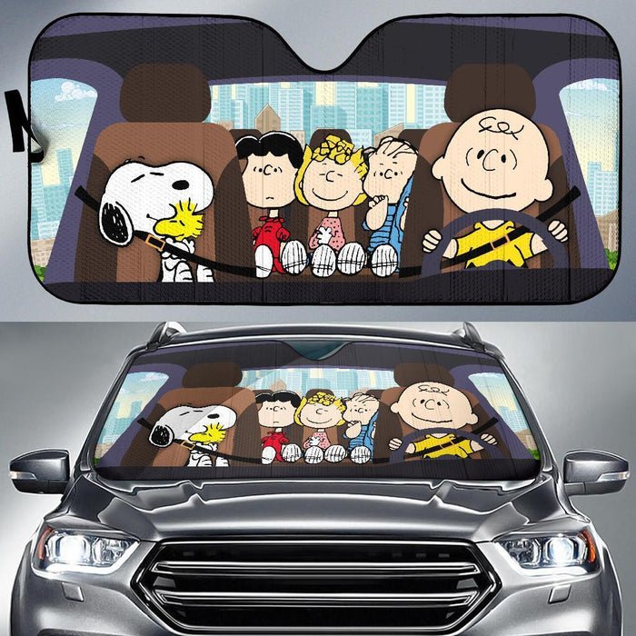 Friday89 Peanuts Car Sun Shade Snoopy Charlie Brown And Friends Windshield Sun Shade