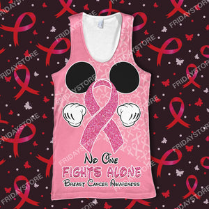 Breast Cancer No One Fights Alone All Over Print Hoodie T-shirt