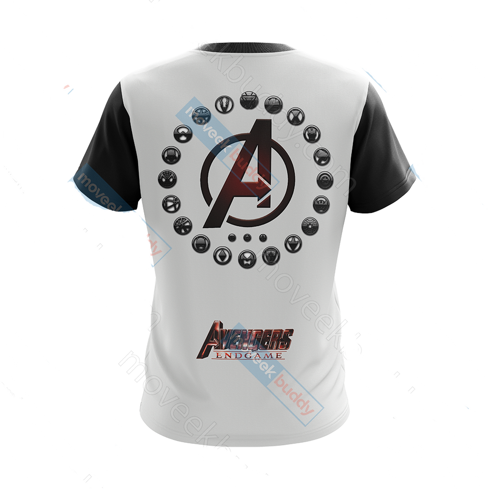 MV Shirt Avengers End Game Heros Logo White Red Black T-shirt