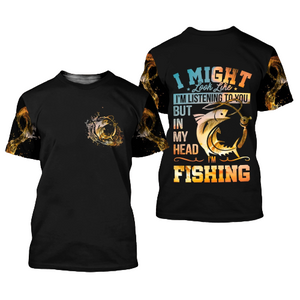 Fishing Shirt Golden Fish Hook In My Head I'm Fishing T-shirt Hoodie Men Women  Friday89